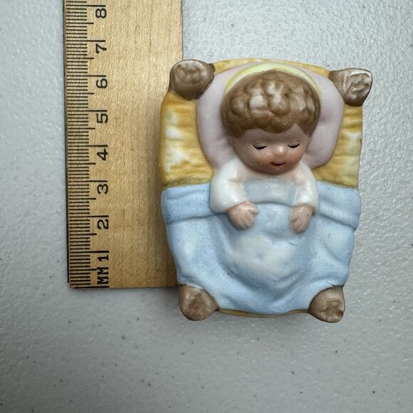 Vintage NATIVITY SET Children's 4 Piece Ceramic CHRISTMAS DARLING Baby Jesus - Picture 6 of 11